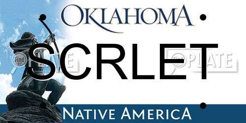 SCRLET Oklahoma License Plate