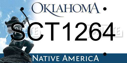 SCT1264 Oklahoma License Plate