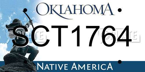 SCT1764 Oklahoma License Plate