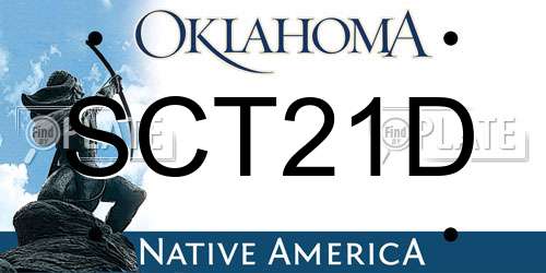 SCT21D Oklahoma License Plate