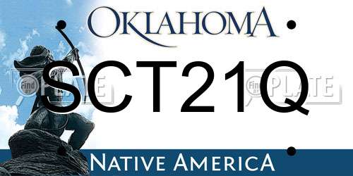 SCT21Q Oklahoma License Plate