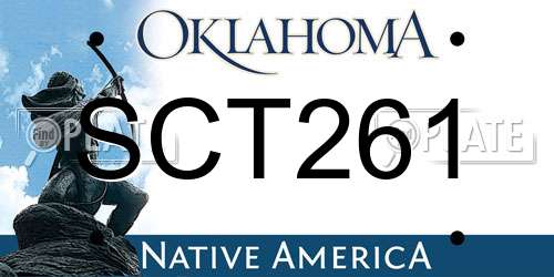 SCT261 Oklahoma License Plate