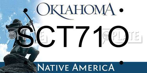 SCT71O Oklahoma License Plate