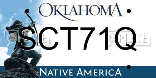 SCT71Q Oklahoma License Plate