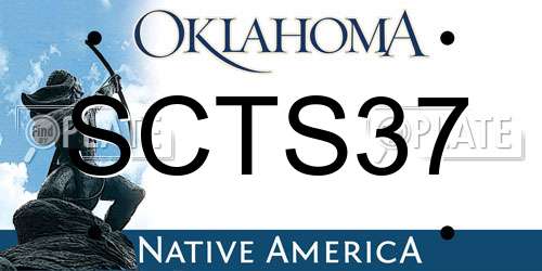 SCTS37 Oklahoma License Plate