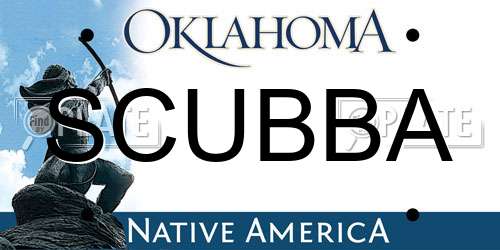 SCUBBA Oklahoma License Plate