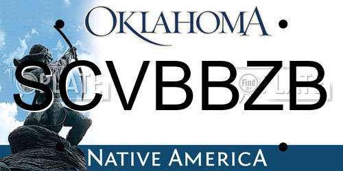 SCVBBZB Oklahoma License Plate