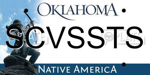 SCVSSTS Oklahoma License Plate