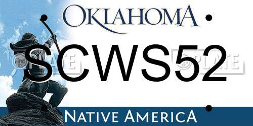 SCWS52 Oklahoma License Plate