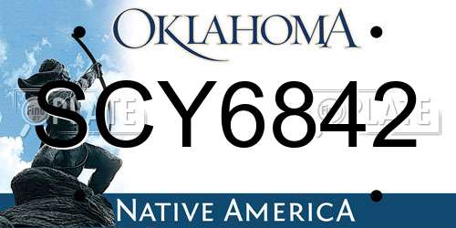 SCY6842 Oklahoma License Plate