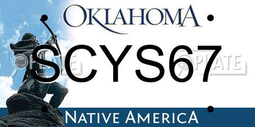 SCYS67 Oklahoma License Plate