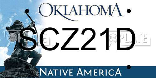 SCZ21D Oklahoma License Plate