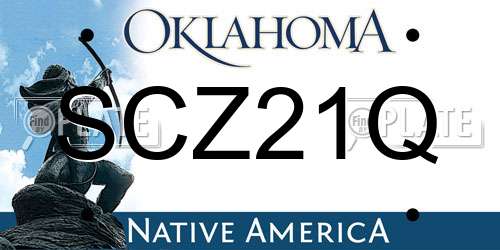 SCZ21Q Oklahoma License Plate