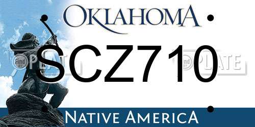 SCZ710 Oklahoma License Plate