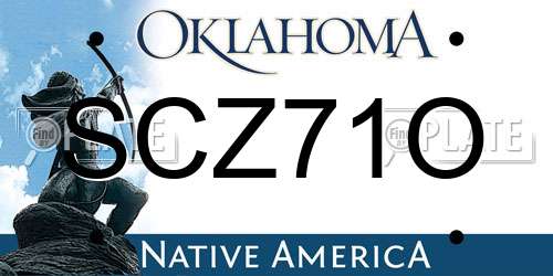 SCZ71O Oklahoma License Plate