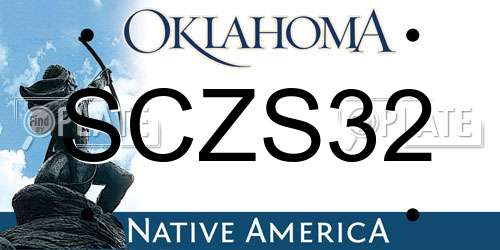 SCZS32 Oklahoma License Plate