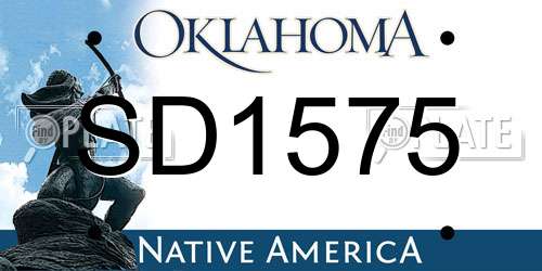SD1575 Oklahoma License Plate