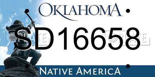 SD16658 Oklahoma License Plate