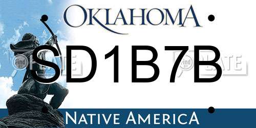 SD1B7B Oklahoma License Plate