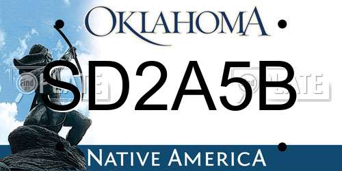 SD2A5B Oklahoma License Plate