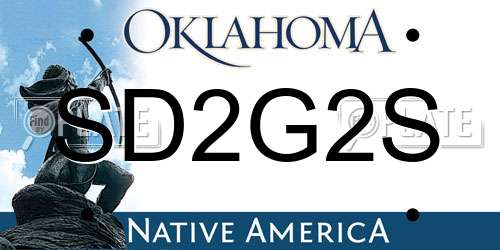 SD2G2S Oklahoma License Plate
