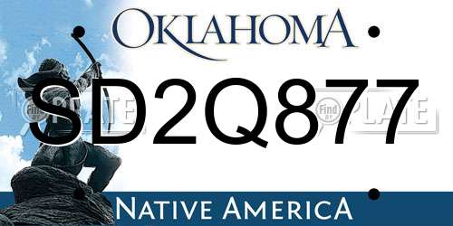 SD2Q877 Oklahoma License Plate