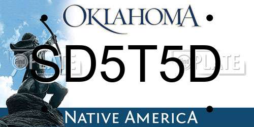 SD5T5D Oklahoma License Plate