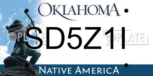 SD5Z1I Oklahoma License Plate