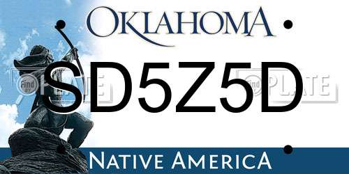 SD5Z5D Oklahoma License Plate
