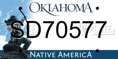 SD70577 Oklahoma License Plate