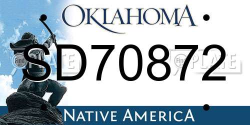 SD70872 Oklahoma License Plate