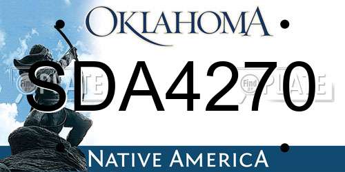 SDA4270 Oklahoma License Plate