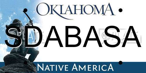 SDABASA Oklahoma License Plate