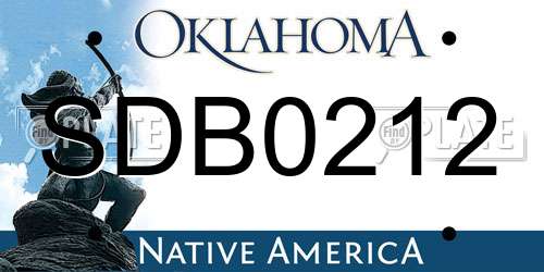 SDB0212 Oklahoma License Plate