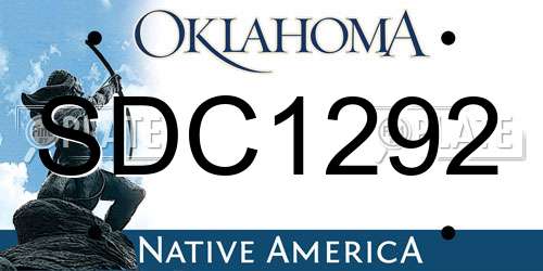 SDC1292 Oklahoma License Plate