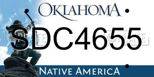 SDC4655 Oklahoma License Plate