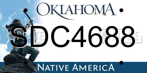SDC4688 Oklahoma License Plate