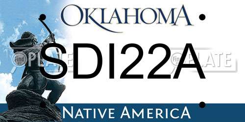 SDI22A Oklahoma License Plate