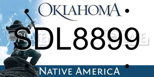 SDL8899 Oklahoma License Plate
