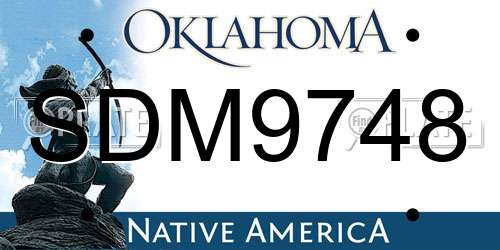 SDM9748 Oklahoma License Plate