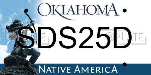 SDS25D Oklahoma License Plate