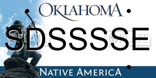 SDSSSSE Oklahoma License Plate