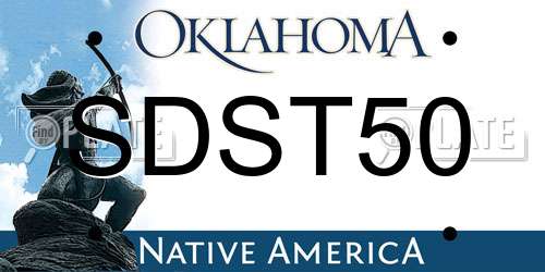 SDST50 Oklahoma License Plate