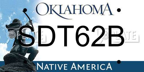 SDT62B Oklahoma License Plate