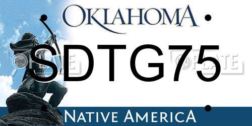 SDTG75 Oklahoma License Plate
