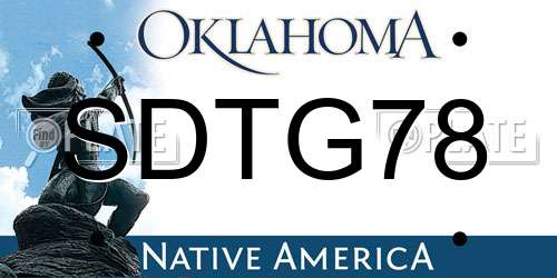 SDTG78 Oklahoma License Plate