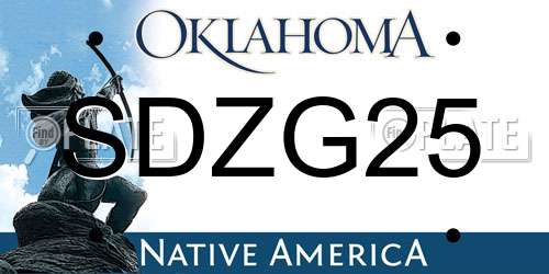 SDZG25 Oklahoma License Plate