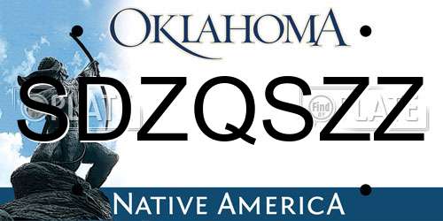 SDZQSZZ Oklahoma License Plate
