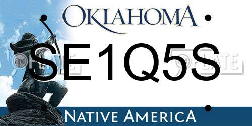 SE1Q5S Oklahoma License Plate