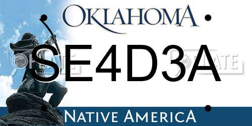 SE4D3A Oklahoma License Plate
